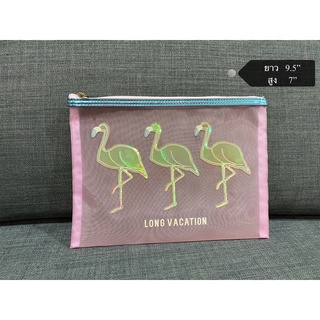 กระเป๋าตาข่ายลายนก flamingo