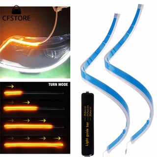 cf 30 ซม. 45 ซม. 60 ซม. หลอดไฟ led drl ultra thin ไฟสัญญาณเลี้ยวสําหรับติดรถยนต์ 2 ชิ้น