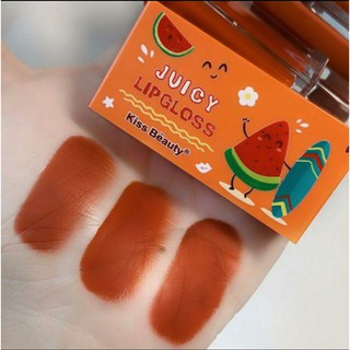 เซตลิปกลอส​ Juicy Kiss​ Beauty​ฟรุ๊ตตี้  3in1