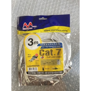 1M 2M 3M สีขาวสาย Ethernet CAT 7 Cat7 แบนเครือข่ายสายแพทช์ RJ45 SHIELDED (SSTP) สาย LAN CAT7 FLAT Ethernet CABLE