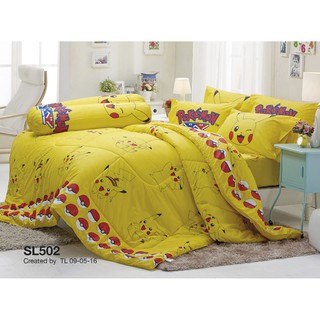 ชุดเซ็ตผ้าปูที่นอน ลายโปเกมอน ขนาด 5 ฟุต (SL502)