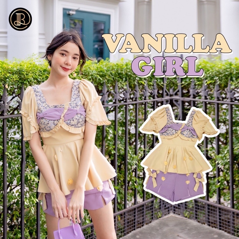 BLT BRAND🌼 Vanilla Girl  เซ็ตกางเกง เหลืองม่วงสุดน่ารัก สาว S