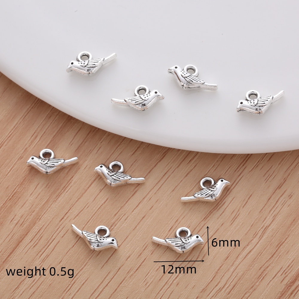จี้รูปนกน้อย สไตล์วินเทจ สําหรับทําเครื่องประดับ สร้อยคอ สร้อยข้อมือ DIY 40 ชิ้น
