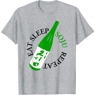 เสื้อยืดโอเวอร์ไซส์เสื้อยืด พิมพ์ลาย Pop Eat Sleep Soju Repeat K-Pop สไตล์เกาหลี สําหรับผู้ชาย และผู้หญิงS-3XL