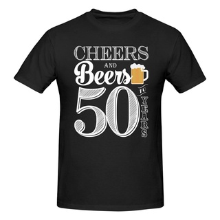 เสื้ Lyzh เสื้อยืดคอกลม แขนสั้น ผ้าฝ้าย พิมพ์ลายอนิเมะ Cheers And Beers To 50 Years 50th Birthday 1970S-5XL