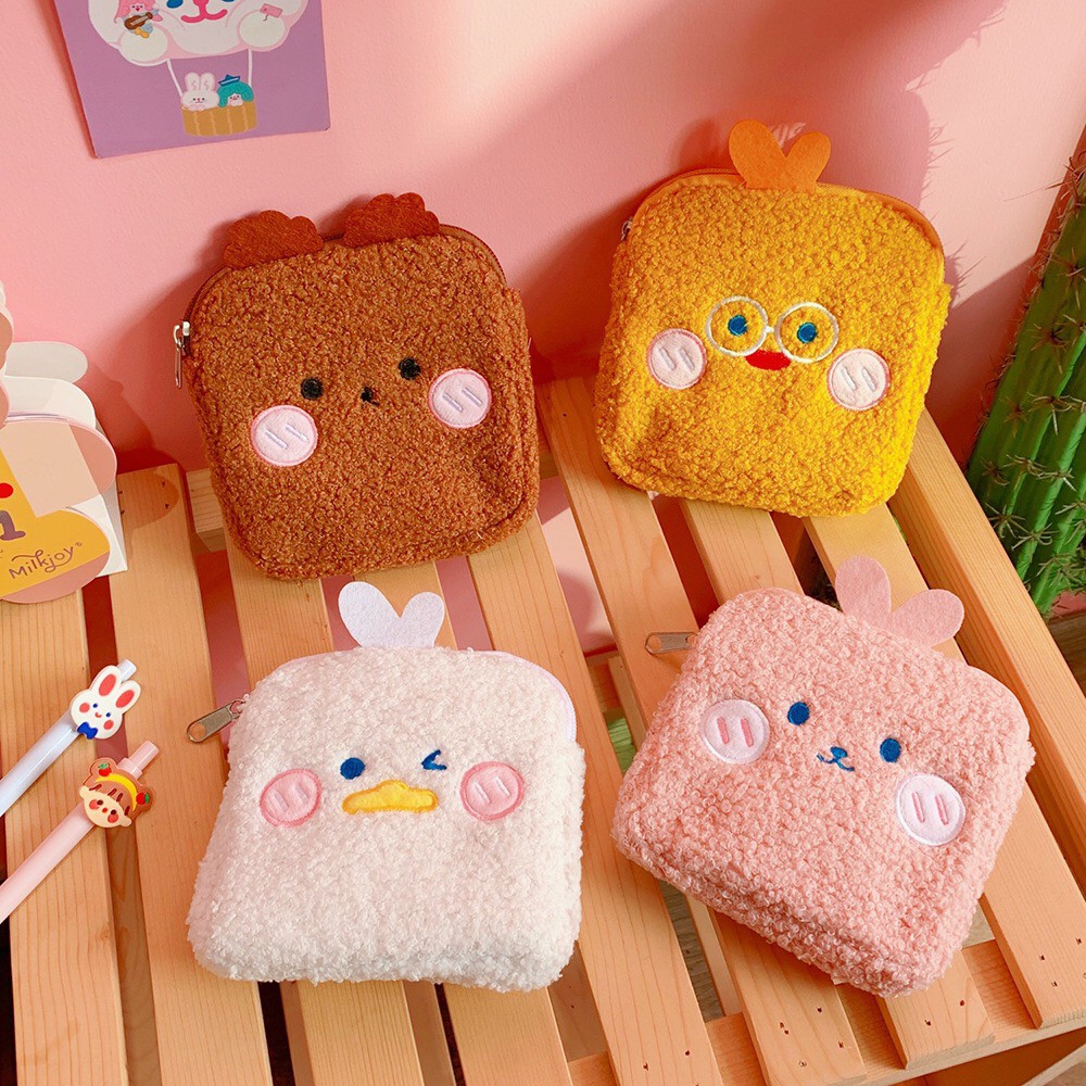 Bentoy Milkjoy ถุงผ้า สำหรับใส่ผ้าอนามัย ลายหมี กระต่าย ส้ม ดอกไม้น่ารัก สไตล์เกาหลี สำหรับสตรี