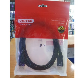 UNITEK สาย DISPLAY PORT รุ่น Y-C608BK สายยาว 2 เมตร ใช้สำหรับเชื่อมต่อจากแหล่ง DISPLAY ไปสู่จอแสดงผลแบบ DISPLAY