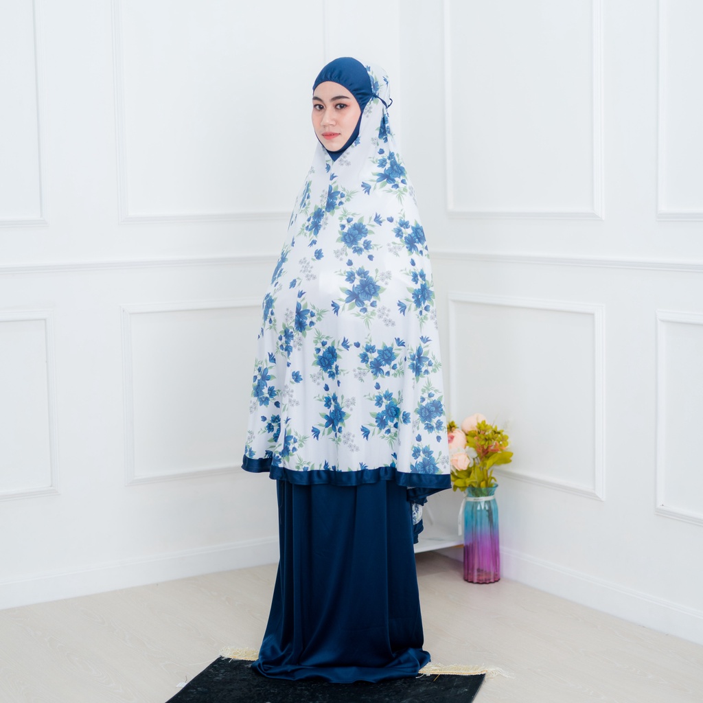 ชุดละหมาดสวยๆผู้หญิงพิมพ์ลายทูโทน ตะละกงผู้ใหญ่อิสลามทันสมัยชุดตะรากงสไตล์คลุมสวมสำเร็จชุดละหมาดพกพา วาริสมุสลิม TA59 #9