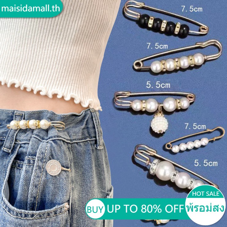 ส่งไวจากไทย maisidamall เข็มกลัดมุก เครื่องประดับสำหรับผู้หญิง มี 5 รูปแบบให้เลือก brooch:3 Pearl Gold,1pc