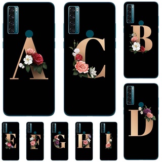 เคสโทรศัพท์มือถือซิลิโคนลายดอกไม้สีดําสําหรับ Tcl Bremen 5G Tcl 20AX Tcl 20R 5G