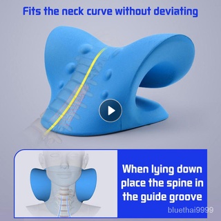 【บลูไดมอนด์】Neck Shoulder Stretcher Relaxer Cervical Chiropractic Traction Device Massage Pillow For Pain Relief Cervica