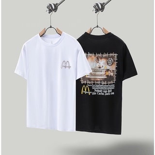 เสื้อยืดแขนสั้นลําลอง พิมพ์ลายฟิกเกอร์ Travis Scott X Mcdonalds Action Figure Kanye Interstellar พลัสไซซ์ สําหรับร้านอา