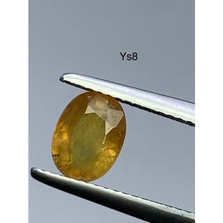 Ys8 บุษราคัมบางกะจะ เผาเก่า yellow sapphire น้ำหนัก 1.92 กะรัต ขนาด 7.7x5.7x3.9มม.