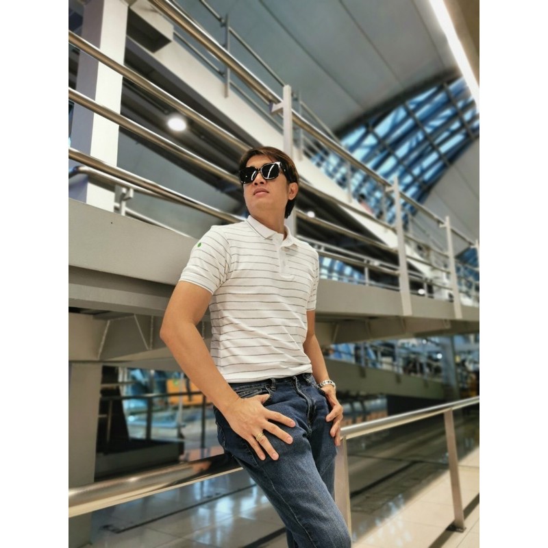 [ WMMAR1 ลด 15% ] เสื้อโปโล เนื้อผ้าลายริ้ว ตัดเย็บทรง Slim เนื้อนุ่ม สวมใส่สบาย - รูปที่ 4