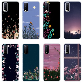 เคสซิลิโคนใส ลายการ์ตูนดอกไม้น่ารัก กันกระแทก สําหรับ Vivo y20 2021 Vivo y12s y20s y20 y21i Vivo y12 Vivo y12i y11