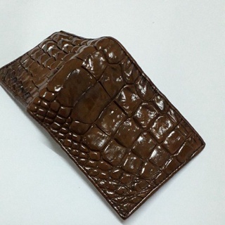 crocodile wallet lacing baby crocodile กระเป๋าสตางค์จระเข้แท้สีแทน