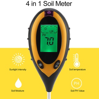 4in1 เครื่องวัดค่าดิน Soil PH meter ความชื้น อุณหภูมิ แสง เครื่องวัดดิน ระบบดิจิตอล Soil Survey Instrument