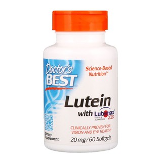 ลูทีน  บำรุงตา Doctors Best, Lutein with Lutemax 2020, 20 mg, 60 Softgels