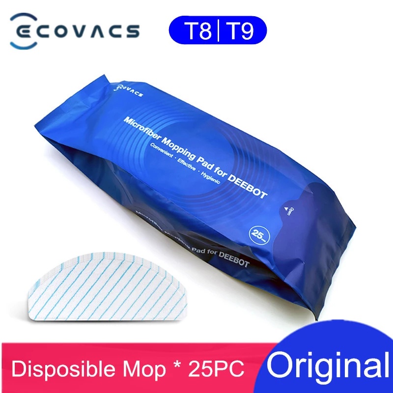 ของแท้ Original Ecovacs Deebot T8/T9 ผ้าม็อบไมโครไฟเบอร์แบบใช้แล้วทิ้ง Disposable Microfiber Mop Rags for Ecovacs Accessories