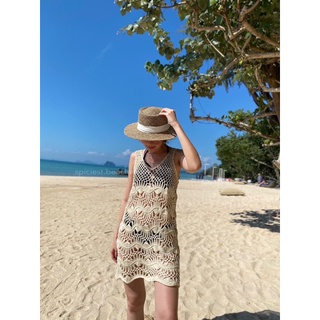 SPICIEST BEACHWEAR | Sorrel Beach Dress // Beige | เดรส เสื้อคลุม ชุดคลุมชุดว่ายน้ำ ชุดคลุมบิกินี่ ชุดไปทะเล