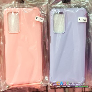 เคส Xiaomi Mi10T pro Mi 10t TPU สีพาสเทล สีด้าน ใส่บาง ลดรอยนิ้ว กันกล้อง พร้อม เชือกถัก คล้องคอ สายห้อย สะพายใหล่