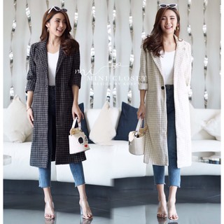 เสื้อคลุมตัวยาวผ้าเริ่ด ซับในเย็บกลับทั้งตัว ดีไซน์เอาใจสาวเซอร์📮Lady Maxi Blazer📮