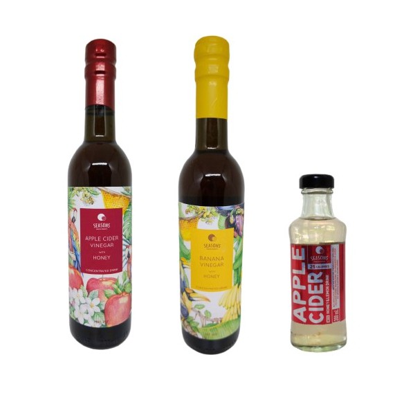 Set Banana Vinegar with Honey Blended / Apple Cider Vinegar with Honey Blended / Apple Cider Vinegar