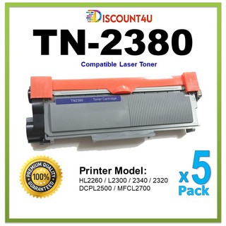 **Pack5** .. TONER  TN-2380 Discount4U เพราะเราลดให้คุณถูกกว่าใคร ฟรี…!!! ค่าจัดส่ง