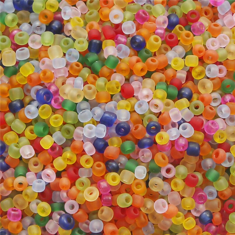 Frosted ข้าวลูกปัดหลายสีแก้วเมล็ดลูกปัดสําหรับ DIY Handmade สร้อยข้อมือสร้อยคอเครื่องประดับทําอุปกรณ์เสริม