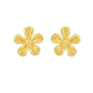 PRIMA ต่างหูทองคำ 99.9% รูปดอกไม้ (กล้วยไม้) 111E1964-18 จำหน่ายเป็นคู่ (2 ชิ้น)