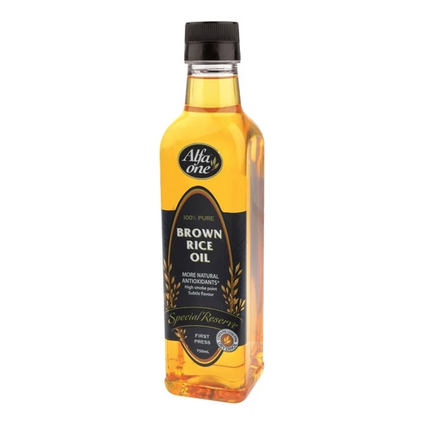 Brown Rice Oil น้ำมันรำข้าวหีบเย็นปราศจากสารเคมี ขนาด 750 ml.