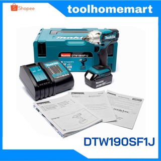 MAKITA บล๊อกไร้สายรุ่น  1/2" รุ่น DTW190SF1J (แบต+MAKPAC)