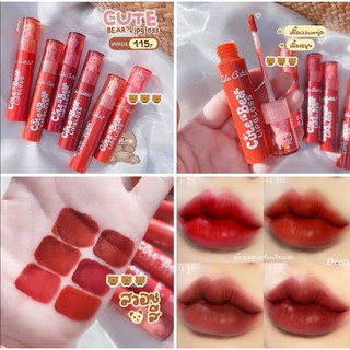 พร้อมส่งจากไทย/ของแท้ ลิปสติก ลิปกลอส Kiss Beauty​ เนื้อแมตต์กำมะ​หยี่​ กันน้ำ ติดทนนาน 6 แท่ง 6 สี