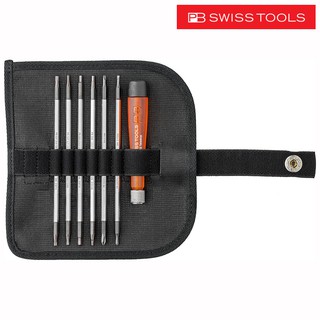 PB Swiss Tools ชุดไขควง เล็ก (แบน+แฉก+หกเหลี่ยม+ท๊อกซ์) 7 ตัวชุด พร้อมซองหนัง รุ่น PB 513