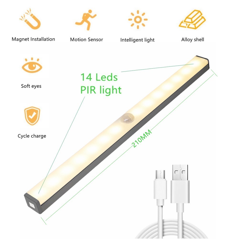【New Arrival】LED Induction Light Cabinet Light PIR Infrared Motion Detector Sensor Closet Night Light