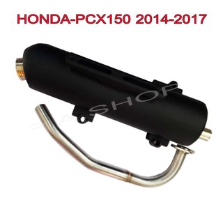 HOT﻿ ท่อผ่าหมก PCX ปลายดำ สแตนเลสแท้เกรดA 26 MM มี ม.อ.ก สำหรับ มอเตอร์ไซด์ HONDA-PCX150 รุ่นแรก-2017