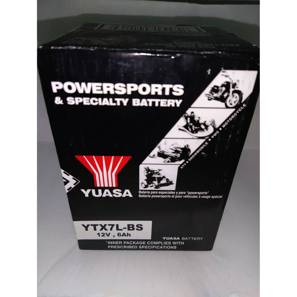 แบตเตอรี่ YTX7L-BS Yuasa 12V6Ah สำหรับรถจักรยานยนต์