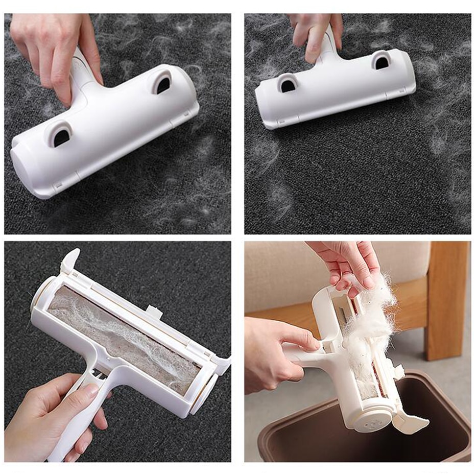 2-Way Pet Hair Remover Roller Lint Remove Brush Dog Cat Hair Clothes ...