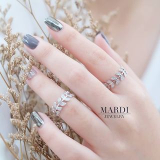 Mardi Jewelry แหวนเงินแท้ 925 Olive Round Ring Silver