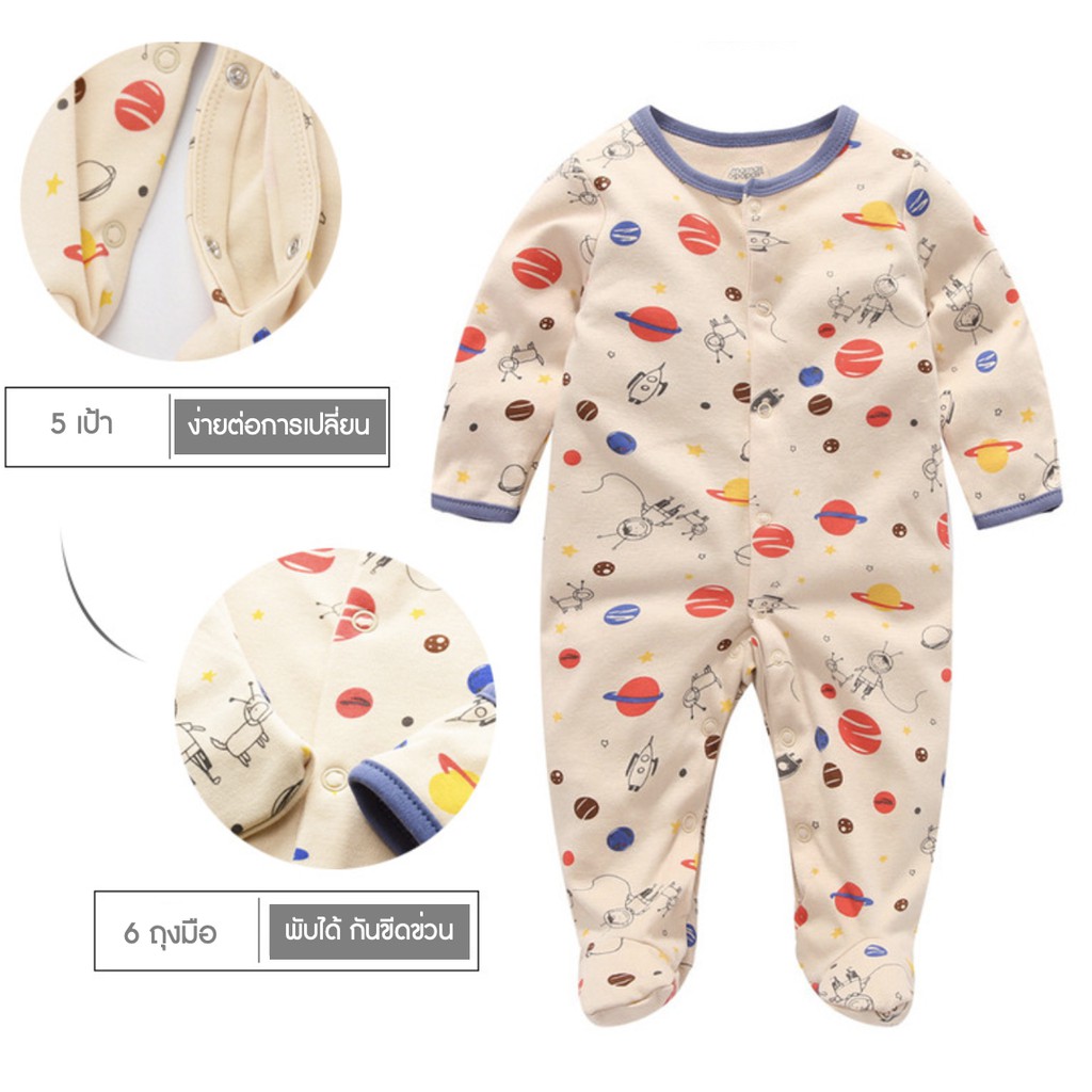 Mamas & Papas ชุดเด็ก ชุดนอนคลุมเท้า เซ็ท 3 ตัว (GIRL) สินค้าพร้อมส่ง ‼️ - รูปที่ 3