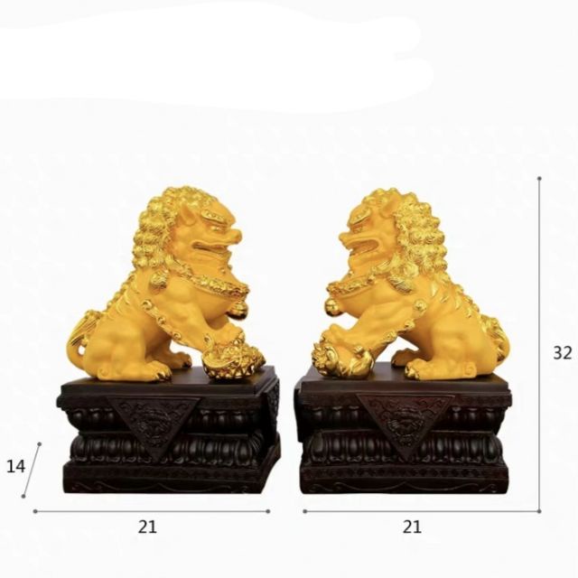 สิงห์ สิงโตคู่ สิงห์โตคู่มงคล ตัวผู้และตัวเมีย ของขวัญตกแต่งบ้าง ขนาด18 นิ้ว 狮子 ราคา ถูกที่สุด ดีลบีเคเค แกลเลอรีภาพที่ 3
