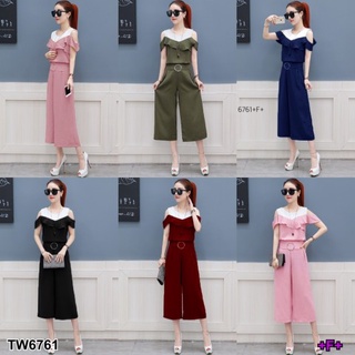 B6761Set 2 ชิ้น เสื้อเว้าไหล่ Set of 2 pieces, off-the-shoulder top