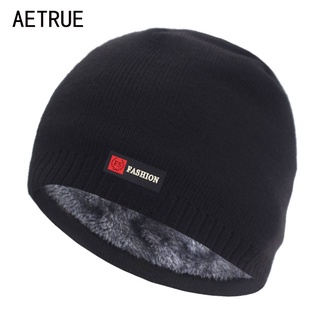 Skullies Beanies หมวกบีนนี่ ผ้าถัก ขนเฟอร์ ไร้ขอบ หนา ให้ความอบอุ่น แฟชั่นฤดูหนาว สําหรับผู้ชาย และผู้หญิง#39; s หมวก