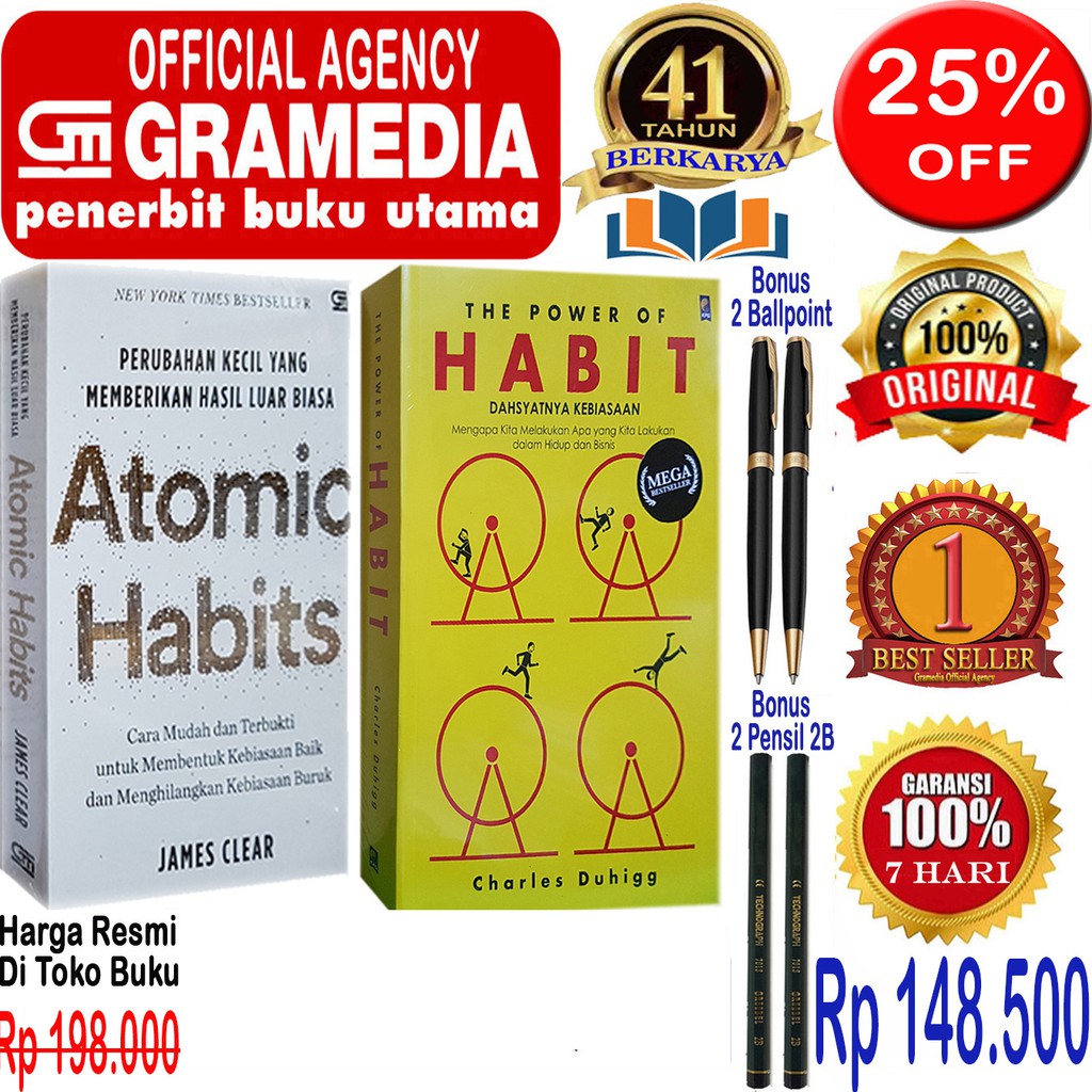 แพ็คเกจ 2 เล่ม - Atomic Habit & Habit - Original & Sealed - Bestseller