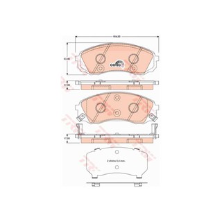 Girling ผ้าเบรคหน้าฮุนได HYUNDAI H1 08-15 6134489-1/Tอะไหล่HYUNDAI ,อะไหล่ H1