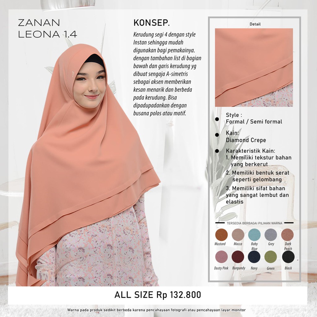 ผ้าคลุมสําเร็จรูป Zan Leona Rabbani