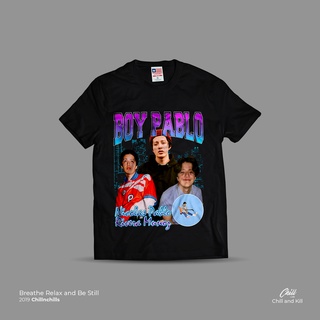 คอลูกเรือเสื้อยืดคอกลมBootleg TEE - PABLO BOY เสื้อยืด สําหรับเด็กผู้ชายผ้าฝ้ายแท้