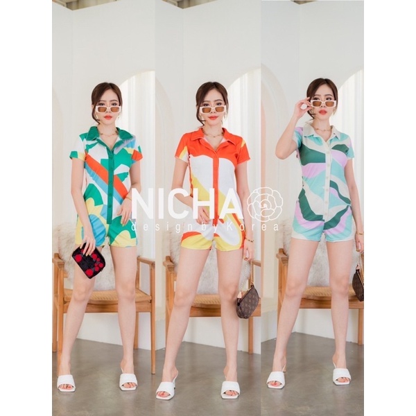 NICHA ONLINE มินิเดรส กางเกง คอปก แต่งกระดุมยาวถึงเป้า สายฝอ สุดๆ