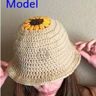 หมวกบักเก็ตดอกทานตะวัน (Sunflower Bucket Hat Crochet)