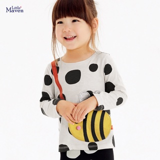 Little maven เสื้อยืดเด็กใหม่ยุโรปและอเมริกาเด็กเสื้อยืดการ์ตูนรอบคอเสื้อผู้หญิงแขนยาวเสื้อยืด